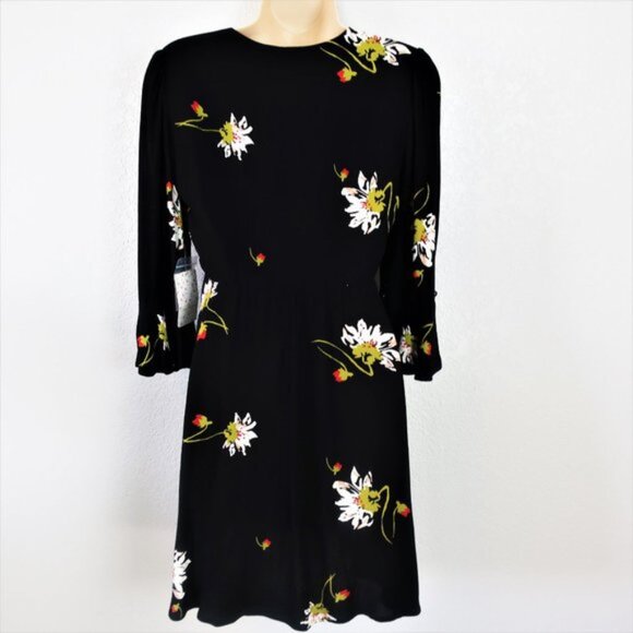 Free People XS Mini Dress Black Flowy Wrap Time On My Side - Picture 3 of 10